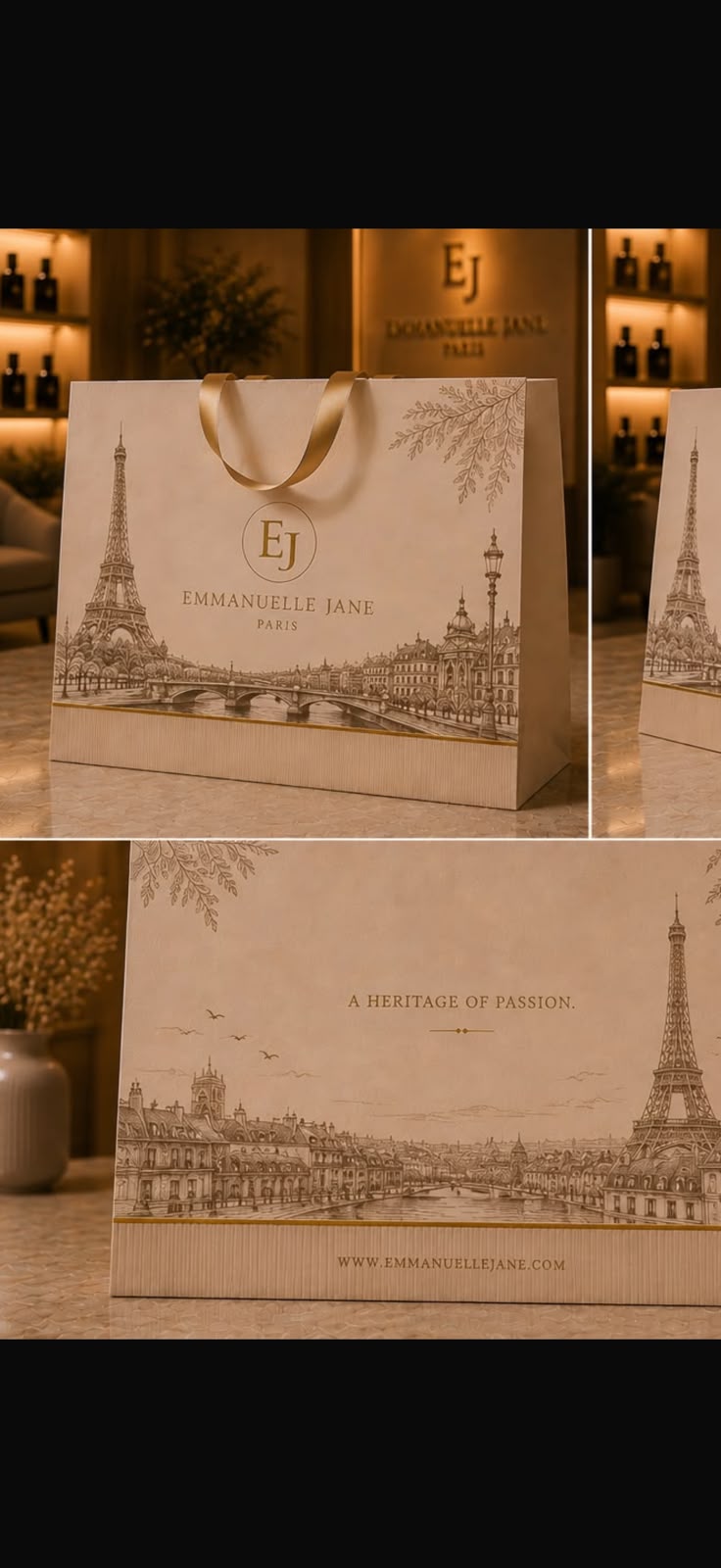 Sac de présentation Emmanuelle Jane illustré de Paris